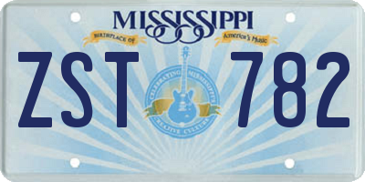 MS license plate ZST782