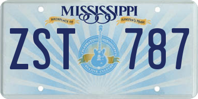 MS license plate ZST787