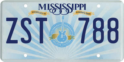 MS license plate ZST788