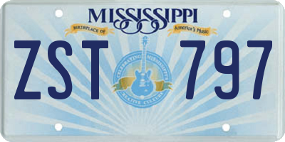 MS license plate ZST797