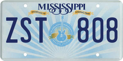 MS license plate ZST808