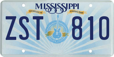 MS license plate ZST810