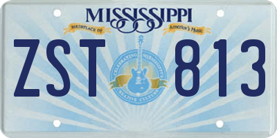MS license plate ZST813