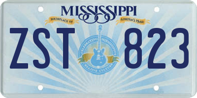 MS license plate ZST823
