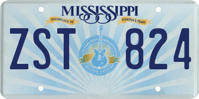 MS license plate ZST824