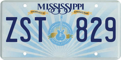 MS license plate ZST829