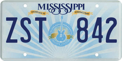 MS license plate ZST842
