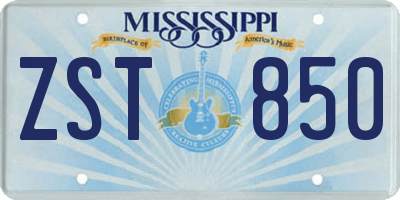 MS license plate ZST850