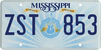 MS license plate ZST853