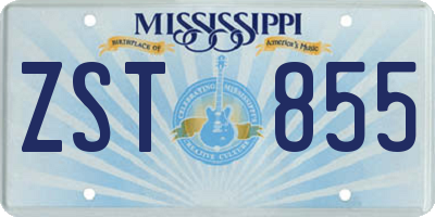 MS license plate ZST855