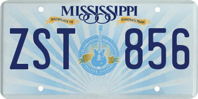 MS license plate ZST856