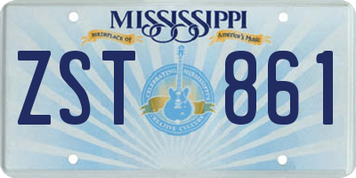 MS license plate ZST861