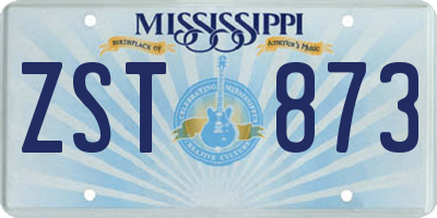 MS license plate ZST873