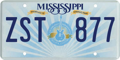 MS license plate ZST877