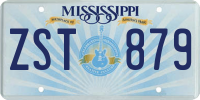 MS license plate ZST879