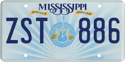 MS license plate ZST886