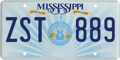 MS license plate ZST889