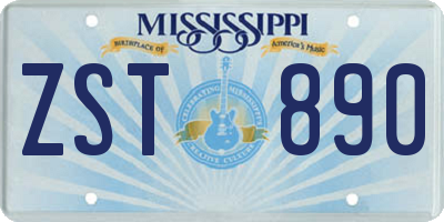 MS license plate ZST890
