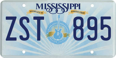 MS license plate ZST895