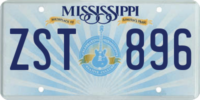 MS license plate ZST896