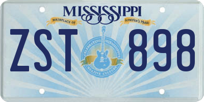 MS license plate ZST898