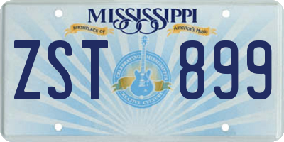 MS license plate ZST899