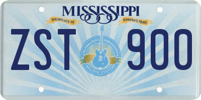 MS license plate ZST900