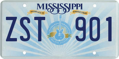 MS license plate ZST901