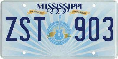 MS license plate ZST903
