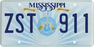 MS license plate ZST911