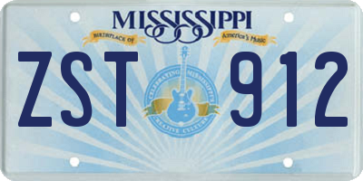 MS license plate ZST912