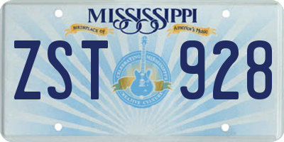 MS license plate ZST928