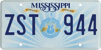 MS license plate ZST944
