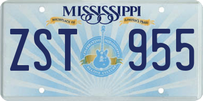 MS license plate ZST955