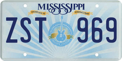 MS license plate ZST969