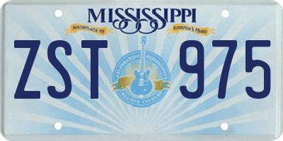 MS license plate ZST975