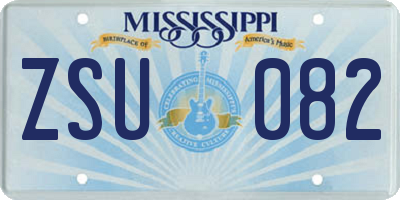 MS license plate ZSU082
