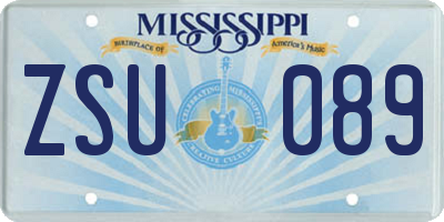 MS license plate ZSU089