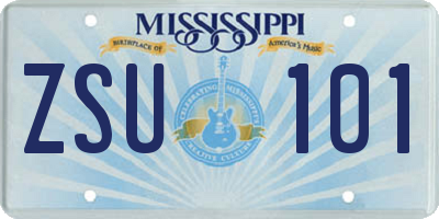 MS license plate ZSU101