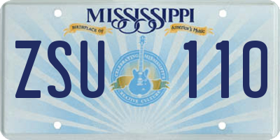 MS license plate ZSU110