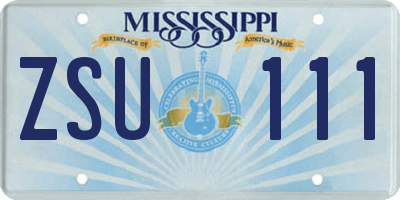 MS license plate ZSU111
