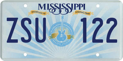 MS license plate ZSU122
