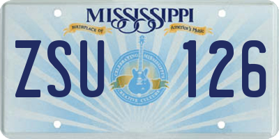 MS license plate ZSU126