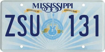 MS license plate ZSU131