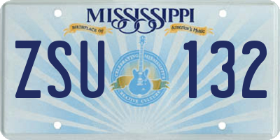 MS license plate ZSU132