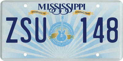 MS license plate ZSU148