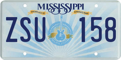 MS license plate ZSU158