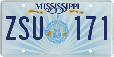 MS license plate ZSU171