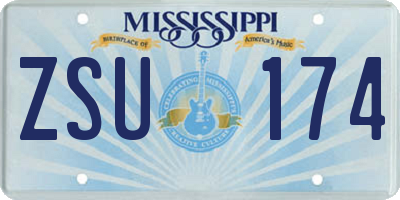 MS license plate ZSU174