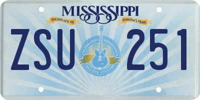 MS license plate ZSU251